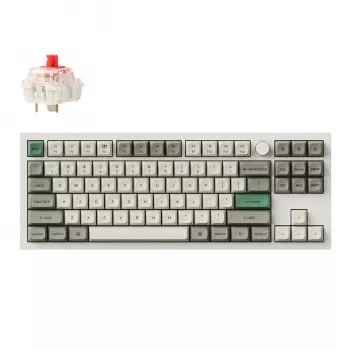 Keychron Q3 Max 80% pilnībā samontēta tastatūra ar pogu, sarkanie slēdži, Hot-Swap Gateron Jupiter RGB bezvadu tastatūra - Shell White