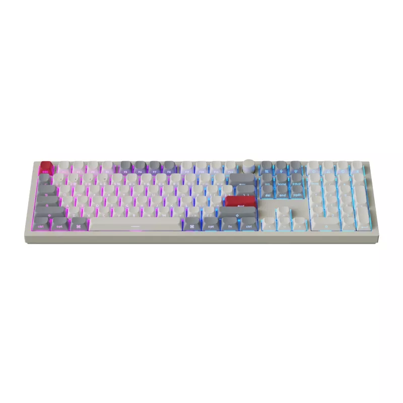 Keychron Q6 Max QMK/VIA bezvadu pielāgojama mehāniskā tastatūra OSA Gateron Red Jupiter slēdži - Shell White