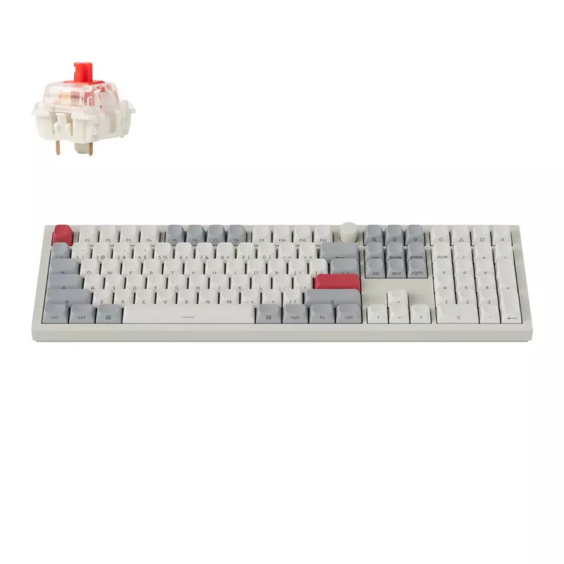 Keychron Q6 Max QMK/VIA bezvadu pielāgojama mehāniskā tastatūra OSA Gateron Red Jupiter slēdži - Shell White