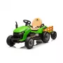 Bērnu elektriskais traktors ar piekabi Hatis Zaļš/Dzeltens