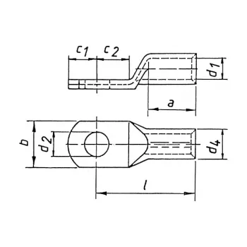 Klauke 108R12 Kabeļa uzgalis 95mm² M12 DIN 46235 Alvots varš