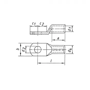 Klauke 110R12 Cauruļveida kompresijas kabeļa uzgalis, 150 mm², M12, elektrolītiskais varš, alvots pelēks