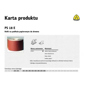 KLINGSPOR PS 18 E Slīpēšanas ruļļi 150mm x 50m P80 Alumīnija oksīds E-papīra pamatne