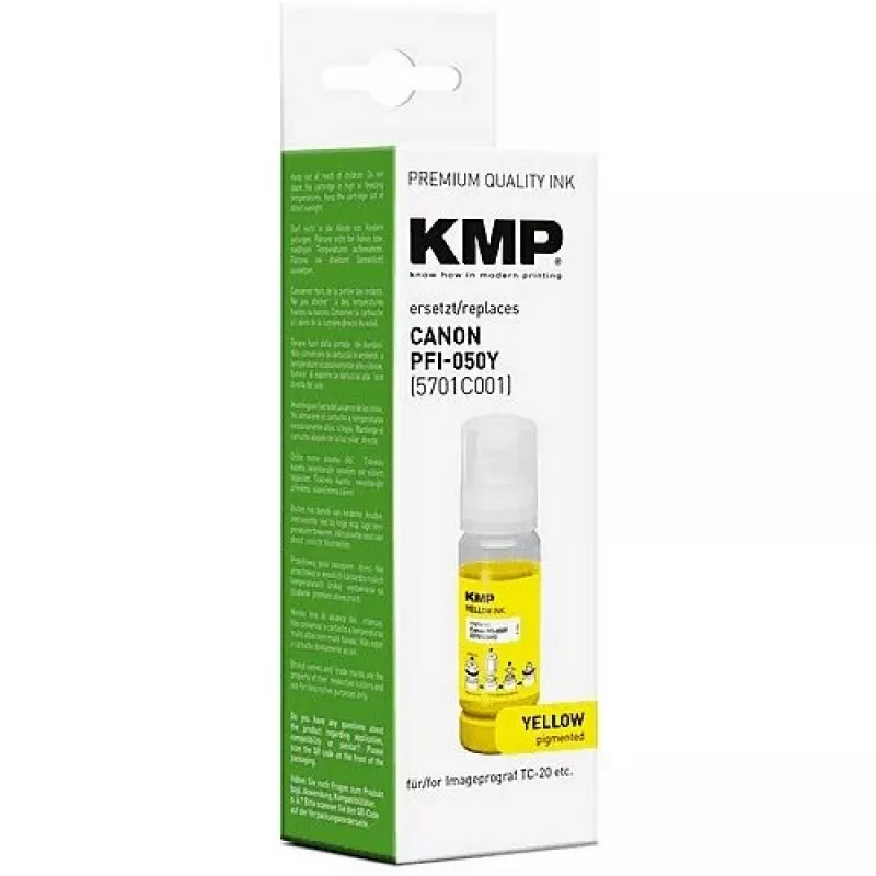 KMP kasetne Canon PFI050Y (5701C001) Dzeltena Saderīga