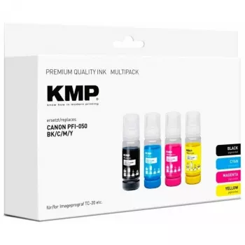 KMP saderīga Canon PFI-050 tintes kasetņu komplekts Melns/Cijan/Madženta/Dzeltens (1588,0005)