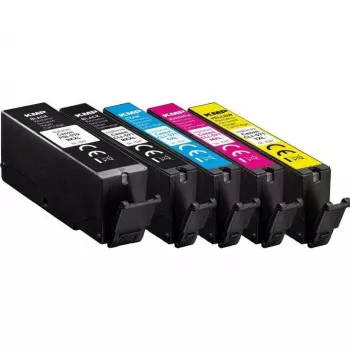 KMP saderīga tintes kasetņu komplekts Canon PGI-570XL PGBK, CLI-571XL BK/C/M/Y, 5 iepakojums, augstas ražības, pārstrādāts