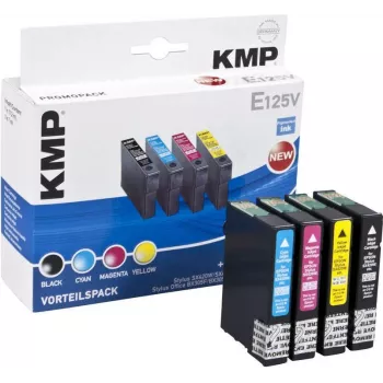 KMP E125V saderīgu tintes kasetņu 3 komplekts – ciāna, fuksīna, dzeltena Epson Stylus SX230, SX235, SX430, SX438, WorkForce WF-3520, WF-3530, WF-3540, WF-7015, WF-7515, WF-7525 1617,4050