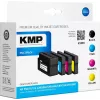 KMP H100V Augstas ietilpības tintes kasetņu komplekts - melna, ciāna, fuksīna, dzeltena - saderīgs ar HP Officejet Pro 251dw, 276dw, 8100, 8600, 8610, 8615, 8620, 8625, 8630 - 4 komplekts