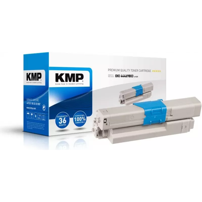 KMP O-T27 Tonera kasetne Melna 3500 lapas Saderīga ar OKI 44469803