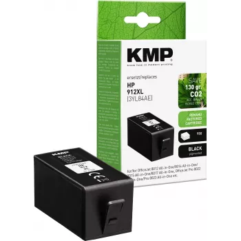 KMP PRINTTECHNIK Black Ink Cartridge Compatible HP 912XL (3YL84AE) High Yield 825 Pages Remanufactured