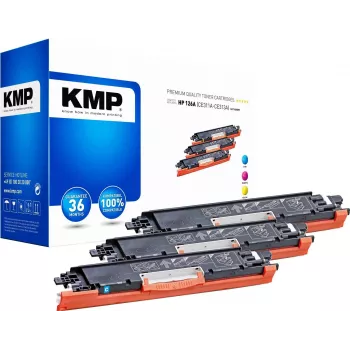 KMP PRINTTECHNIK KMP MULTIPACK H-T149CMY 3 iepakojumu komplekts saderīgas tonera kasetnes (ciāna, fuksīna, dzeltena) HP Color LaserJet CM2320/CP2025 sērijai - aizstāj HP 126A 1226,0030