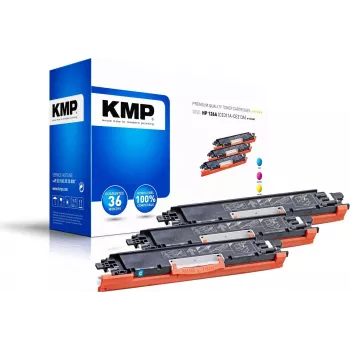 KMP PRINTTECHNIK KMP MULTIPACK H-T149CMY 3 iepakojumu komplekts saderīgas tonera kasetnes (ciāna, fuksīna, dzeltena) HP Color LaserJet CM2320/CP2025 sērijai - aizstāj HP 126A 1226,0030