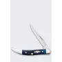 Knife Case Rogers Mini Trapper SS Blue Bone salokāms kabatas nazis 2 asmeņi nerūsējošais tērauds rievots zilas krāsas kaula rokturis Slipjoint 89mm aizvērts