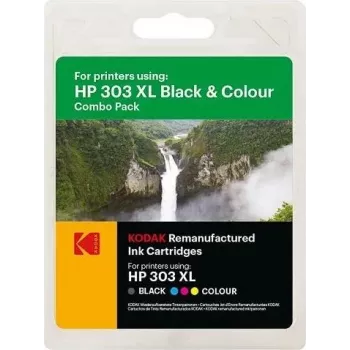 KODAK HP 303XL divu kārtridžu komplekts (melns + trīskrāsu) HP ENVY Photo un Tango sērijai 185H030317