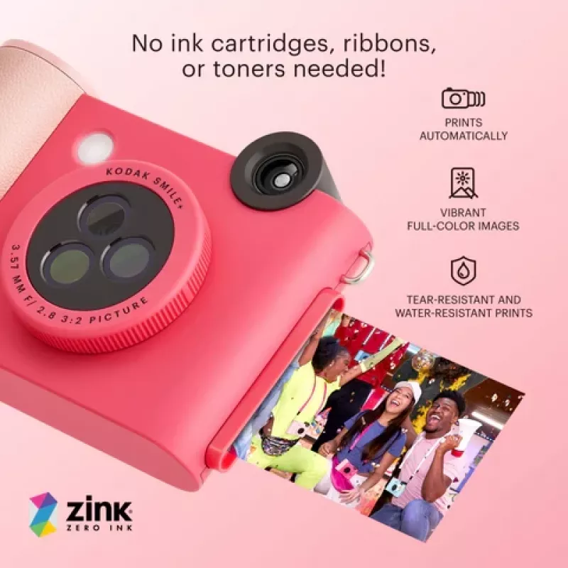 Kodak SMILE+ Instant Print Camera, 2x3 inch, Fuchsia