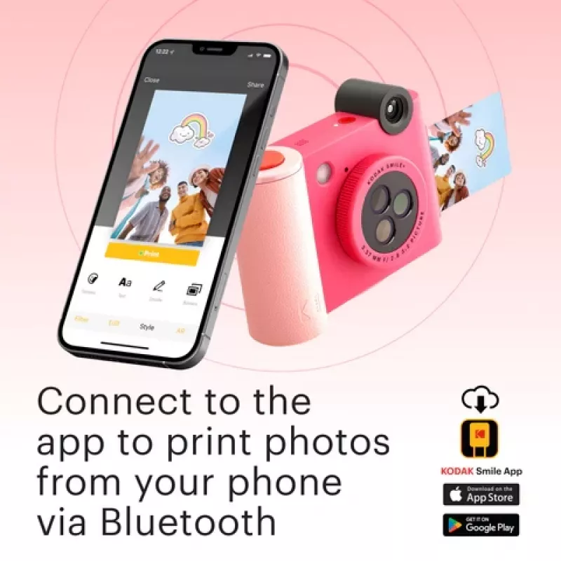 Kodak SMILE+ Instant Print Camera, 2x3 inch, Fuchsia