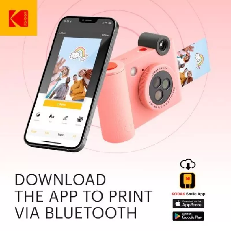 Kodak SMILE+ momentfoto kamera, 2x3 collas, rozā (SPEC)