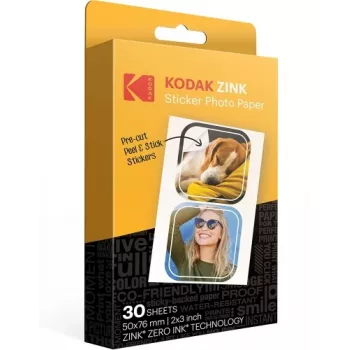 Kodak ZINK 2x3'' 50x76 mm 30 loksnes iepriekš sagriezts uzlīmju fotopapīrs