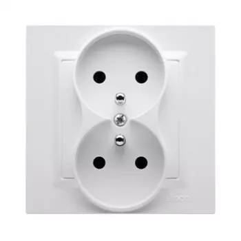 KONTAK-SIMON CGZ2/11 vienvietīga kontaktligzda ar zemējumu, 16A 250V, balta