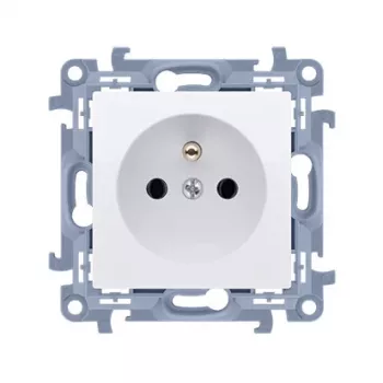 KONTAK-SIMON Simon 54 Premium vienvietīga iezemēta kontaktligzda 16A 250V balta ar skrūvju spailēm