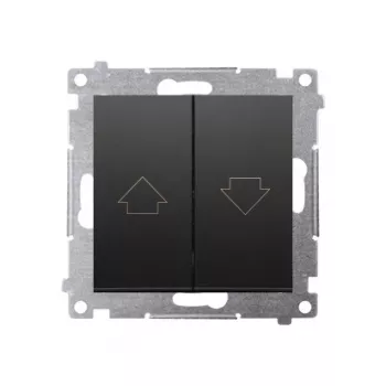 KONTAK-SIMON Simon 54 Shutter Switch Module, Melns Matēts, Push-button, Electrical Interlock, Spring Terminals, 10A