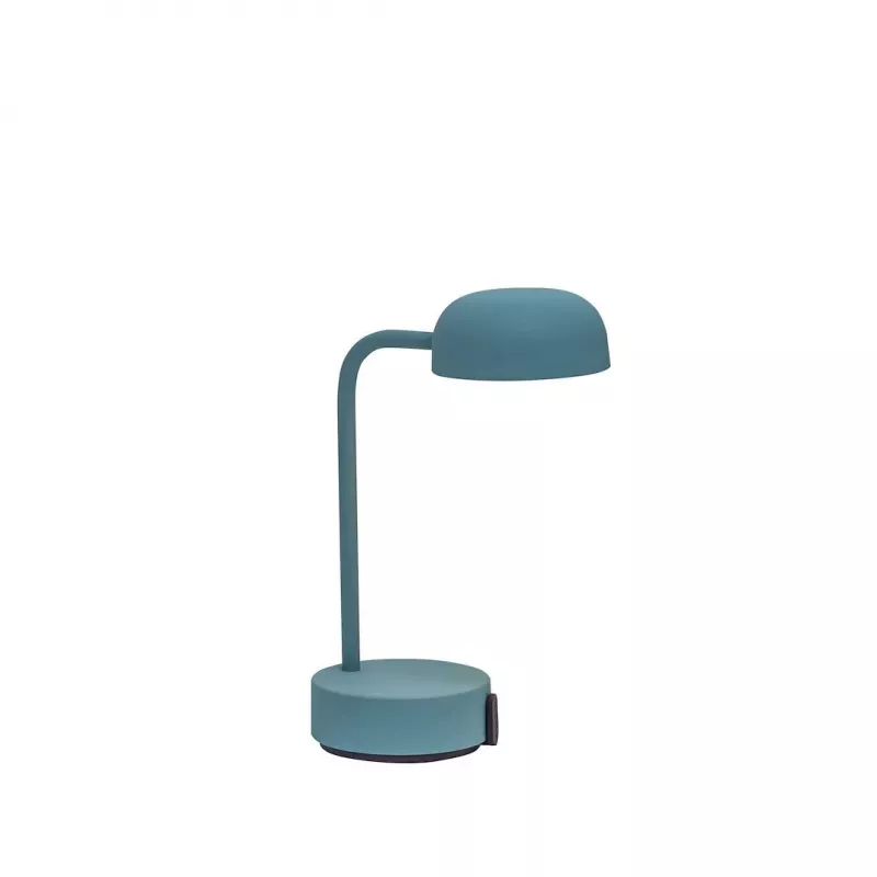 KOODUU FOKUS uzlādējama pārnēsājama LED galda lampa - antīki tirkīza, 2700K silta balta, 3 pakāpju skārienjutīgs dimmeris, USB-C, bezvadu