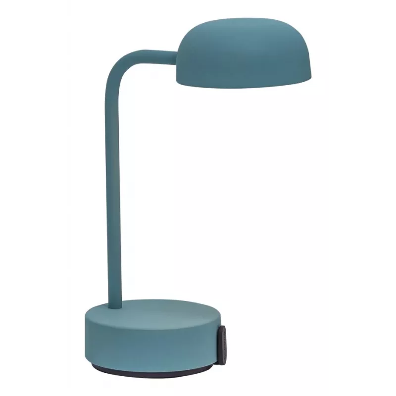 KOODUU FOKUS uzlādējama pārnēsājama LED galda lampa - antīki tirkīza, 2700K silta balta, 3 pakāpju skārienjutīgs dimmeris, USB-C, bezvadu