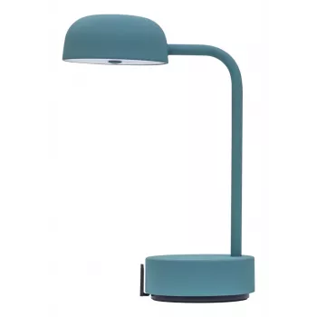 KOODUU FOKUS uzlādējama pārnēsājama LED galda lampa - antīki tirkīza, 2700K silta balta, 3 pakāpju skārienjutīgs dimmeris, USB-C, bezvadu