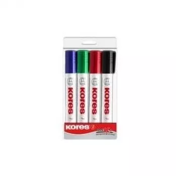 Kores K MARKER Tāfeles un flipčarta marķieru komplekts, šķautņu uzgalis 3-5 mm, dažādas krāsas, 4 gab. M20845