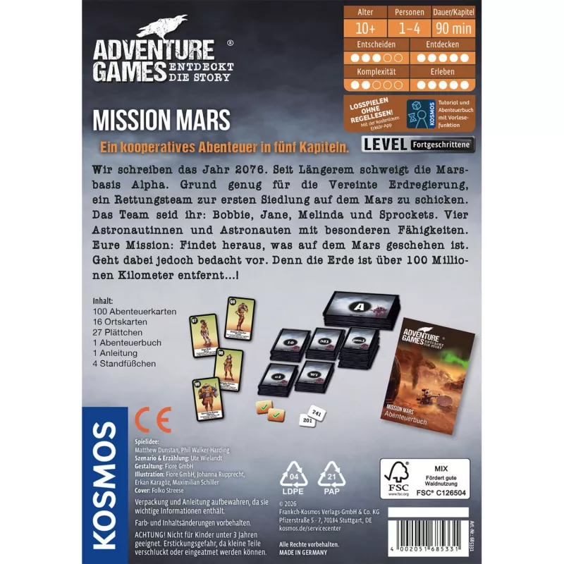 KOSMOS piedzīvojumu spēles – Mission Mars