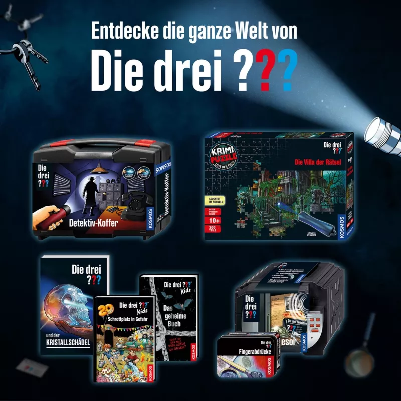 KOSMOS Die drei ??? Geheimversteck detektīvu komplekts metāla kārbā