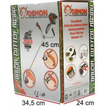 KOSS benzīna zāles trimmeris ar līniju DEMON RQ580 – 51,7 cm³ 2-taktu, 5,2 ZS, dubultā līnija ar triecienpadevi, velosipēda rokturis