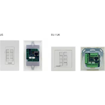 Kramer Electronics RC-208 Vadu vadības panelis ar 8 programmējamām pogām, RS-232/RS-485/Ethernet, balts