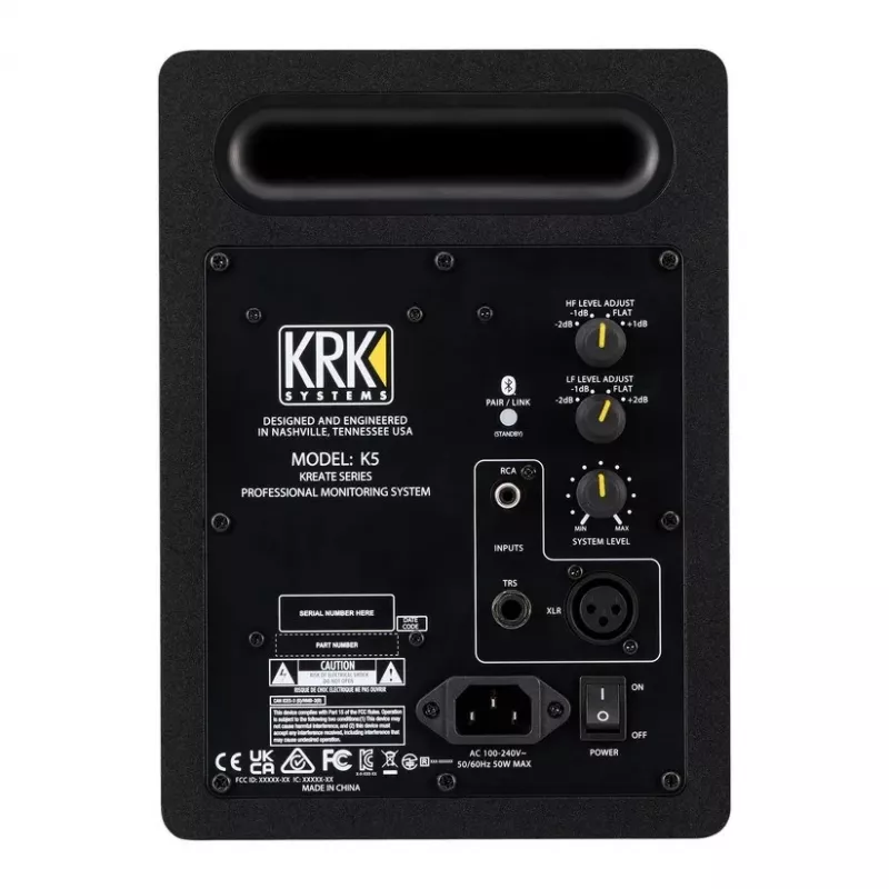 KRK Kreate 5 Active Studio Monitor - 5.25 inch zemfrekvenču skaļrunis, 1 inch augstfrekvenču skaļrunis, 100W, Bluetooth 5.0
