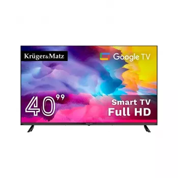 Kruger&Matz 40 collu Full HD LED Smart TV ar Google TV, DVB-T2/S2/C, H.265 HEVC, Bluetooth 5.0, Wi-Fi, 3 HDMI, 2 USB, VESA 200x200 mm
