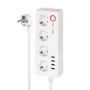 Kruger&Matz Connect P6 viedais pagarinātājs ar 4 Schuko kontaktligzdām un 4 USB portiem, Tuya Wi-Fi, balts