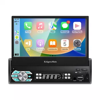 Kruger & Matz KM2018 Auto radio ar 7 inch izvelkamo skārienekrānu, Apple CarPlay un Android Auto
