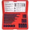 KS TOOLS 25 daļu skrūvju izvilkšanas komplekts, kreisās puses HSS, M3-M18, ar urbjiem un vadotnēm (150.1305)