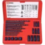 KS TOOLS 25 daļu skrūvju izvilkšanas komplekts, kreisās puses HSS, M3-M18, ar urbjiem un vadotnēm (150.1305)