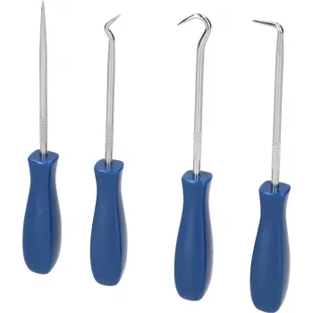 KS TOOLS 4 daļu āķu un smailu komplekts ar hroma vanādija uzgaļiem un ergonomiskiem 2 komponentu rokturiem BT542020