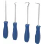 KS TOOLS 4 daļu āķu un smailu komplekts ar hroma vanādija uzgaļiem un ergonomiskiem 2 komponentu rokturiem BT542020