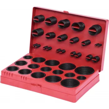KS TOOLS 419 gabalu O-gredzenu komplekts, NBR 70 Shore A, iekšējais Ø 3-50 mm, 32 izmēri, DIN 3771, plastmasas kārbā 970.0130