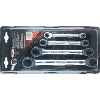 KS TOOLS GEARplus TX-E divkāršā sprūdrata gredzenatslēgu komplekts, 4 daļas (503.4364)