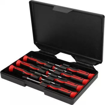 KS TOOLS precīzijas skrūvgriežu komplekts PH un rievotie, 7 daļas (500.7165)
