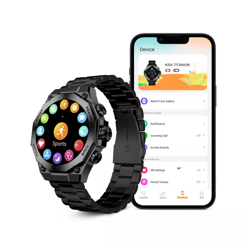 KSIX Smartwatch TITANIUM, Melns