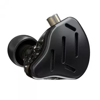 KZ ZAX NO MIC Iekšausu austiņas ar 1 dinamisko + 7 līdzsvara armatūras draiveriem, 10mm dinamiskais draiveris, 24Ω pretestība, 113dB jutība, Noņemams 2-pin kabelis, Melns