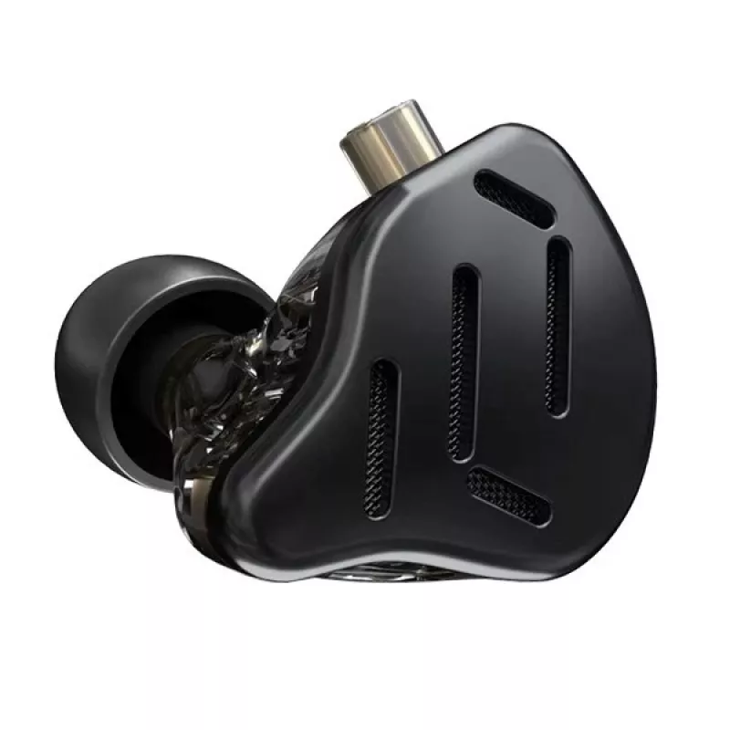 KZ ZAX NO MIC Iekšausu austiņas ar 1 dinamisko + 7 līdzsvara armatūras draiveriem, 10mm dinamiskais draiveris, 24Ω pretestība, 113dB jutība, Noņemams 2-pin kabelis, Melns