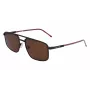 Lacoste L255S-5619201 Vīriešu taisnstūra saulesbrilles - Havana/Bruņurupuča rāmis, zaļas lēcas, 56/19/145 mm