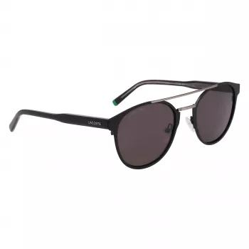 Lacoste L263S-2 Vīriešu taisnstūra saulesbrilles - Melns rāmis, Pelēkas lēcas, 53mm