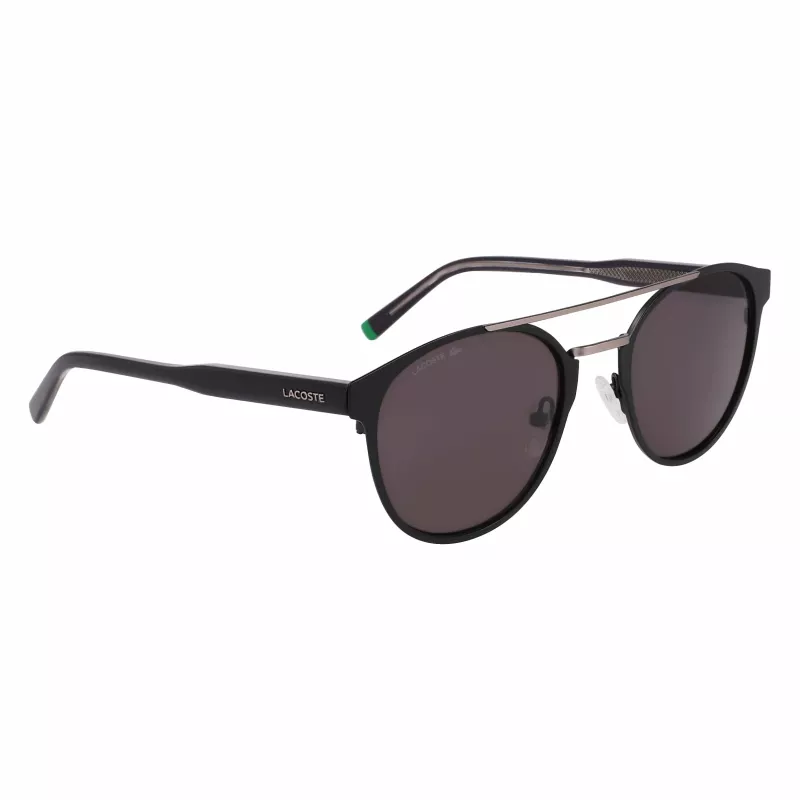 Lacoste L263S-2 Vīriešu taisnstūra saulesbrilles - Melns rāmis, Pelēkas lēcas, 53mm